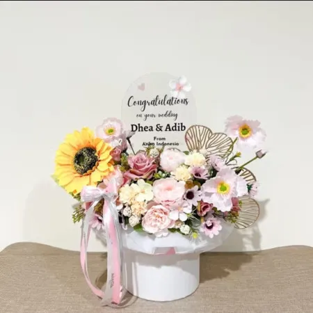 Bloom Box Akrilik Ucapan Wedding Kota Mojokerto